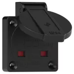 Gniazdo tablicowe wersja ANGIELSKA 13A 2P+Z 230V 50/60Hz IP54, boczne podłączenie kołnierz 50X50, styki niklowane