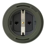 Gniazdo wtyczkowe tablicowe NAUTILUS SCHUKO wojskowe z bolcem uziemnienia z elastycznym połączeniem pokrywy 16A 2P+Z 230V 50/60Hz IP66/68, tylne podłączenie, kołnierz 75X75, styki niklowane