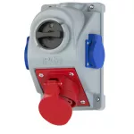 Gniazdo stałe wyłącznikiem " COMBO-POL" 32A 400V 3P+Z+N, gniazda 2x230V, wył. 0-1