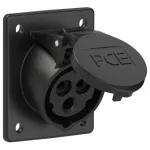 Gniazdo tablicowe skośne 16A 2P+Z 230V 50/60Hz 6h IP44/54 (kołnierz 70X85, rozstaw śrub 50X65), seria MIDNIGHT