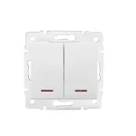 Łącznik dwugrupowy świecznikowy z LED LOGI 02-1120-102 bi śrubowy kolor biały