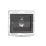 Gniazdo komputerowe pojedyncze RJ45Cat 6 Jack LOGI 02-1400-041 gr kolor grafitowy