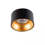 Oczko sufitowe MINI RITI GU10 B/G okrągły stop aluminium kolor czarny / złoty