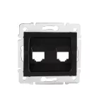 Adapter gniazda 2xRJ45 LOGI 02-1419-042 cm kolor czarny mat