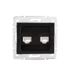 Gniazdo komputerowo telefoniczne RJ45 Cat 6+RJ11 LOGI 02-1440-042 cm kolor czarny mat