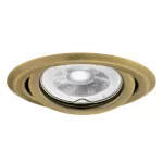 Oczko sufitowe ARGUS II CT-2115-BR/M podtynkowe materiał stal kolor mosiądz matowy regulowana 1XGx5,3/GU10