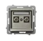 Gniazdo antenowe typu F podwójne; SONATA STAL INOX; STAL INOX; GPA-2RMF/m/37