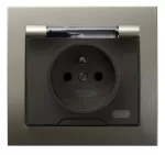 Gniazdo bryzgoszczelne z uziemieniem IP-44 wieczko przezroczyste; KIER; SATYNA LIGHT; GPH-1WZ/45/d