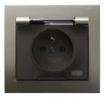 Gniazdo bryzgoszczelne z uziemieniem IP-44 z przesłonami torów prądowych wieczko przezroczyste; KIER; SATYNA LIGHT; GPH-1WZP/45/d