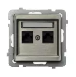 Gniazdo komputerowe podwójne, kat. 5e MMC; SONATA STAL INOX; STAL INOX; GPK-2RM/K/m/37