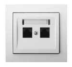 Gniazdo komputerowe podwójne, kat. 6 MMC; KIER; BIAŁY; GPK-2W/K6/00