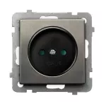 Gniazdo pojedyncze z przesłonami torów prądowych; SONATA STAL INOX; STAL INOX; GP-1RMP/m/37