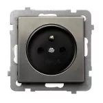 Gniazdo pojedyncze z uziemieniem; SONATA STAL INOX; STAL INOX; GP-1RMZ/m/37