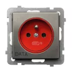 Gniazdo pojedyncze z uziemieniem DATA; SONATA STAL INOX; STAL INOX; GP-1RMZD/m/37