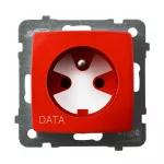 Gniazdo pojedyncze z uziemieniem DATA z kluczem uprawniającym; KARO; CZERWONY; GP-1SZK/m/00
