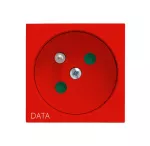 Gniazdo pojedyncze z uziemieniem DATA z przesłonami torów prądowych; OSPEL45; CZERWONY; GK-1ZDP/22