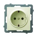 Gniazdo pojedyncze z uziemieniem schuko; AS; ECRU; GP-1GS/m/27