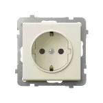 Gniazdo pojedyncze z uziemieniem schuko; SONATA; ECRU; GP-1RS/m/27