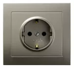 Gniazdo pojedyncze z uziemieniem schuko; KIER; SATYNA LIGHT; GP-1WS/45