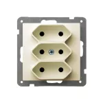 Gniazdo potrójne EURO; AS; ECRU; GP-3G/m/27