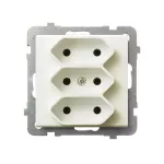 Gniazdo potrójne EURO; SONATA; ECRU; GP-3R/m/27