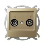 Gniazdo RTV końcowe; IMPRESJA; ZŁOTY METALIK; GPA-YK/m/28