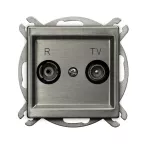 Gniazdo RTV przelotowe 16-dB; SONATA STAL INOX; STAL INOX; GPA-16RMP/m/37