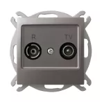 Gniazdo RTV przelotowe 16-dB; IMPRESJA; TYTAN; GPA-16YP/m/23