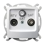Gniazdo RTV-SAT z dwoma wyjściami SAT; KARO; BIAŁY; GPA-S2S/m/00