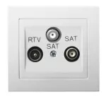 Gniazdo RTV-SAT z dwoma wyjściami SAT; KIER; BIAŁY; GPA-W2S/00