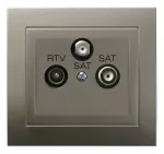 Gniazdo RTV-SAT z dwoma wyjściami SAT; KIER; SATYNA LIGHT; GPA-W2S/45