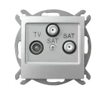 Gniazdo RTV-SAT z dwoma wyjściami SAT; IMPRESJA; SREBRO; GPA-Y2S/m/18