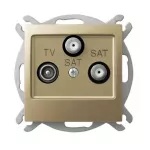 Gniazdo RTV-SAT z dwoma wyjściami SAT; IMPRESJA; ZŁOTY METALIK; GPA-Y2S/m/28