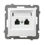 Gniazdo telefoniczne podwójne równoległe; AS; BIAŁY; GPT-2GR/m/00