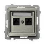Gniazdo telefoniczne podwójne niezależne; SONATA STAL INOX; STAL INOX; GPT-2RMN/m/37
