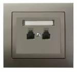 Gniazdo telefoniczne podwójne niezależne; KIER; SATYNA LIGHT; GPT-2WN/45