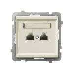Gniazdo telefoniczne podwójne równoległe; SONATA; ECRU; GPT-2RR/m/27