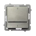 Łącznik dwubiegunowy z podświetleniem niebieskim; SONATA STAL INOX; STAL INOX; ŁP-11RMS/m/37