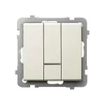 Łącznik potrójny z podświetleniem pomarańczowym; SONATA; ECRU; ŁP-13RS/m/27