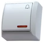 Łącznik zwierny "dzwonek" z podświetleniem pomarańczowym; BIS; BIAŁY; ŁN-6BS/00