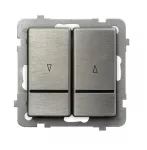 Łącznik żaluzjowy, zwierny, z podświetleniem niebieskim; SONATA STAL INOX; STAL INOX; ŁP-7RMS/m/37