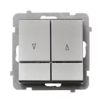 Łącznik żaluzjowy, zwierny, z podświetleniem niebieskim; SONATA; SREBRO MAT; ŁP-7RS/m/38