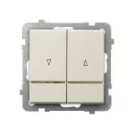 Łącznik żaluzjowy, zwierny, z podświetleniem pomarańczowym; SONATA; ECRU; ŁP-7RS/m/27