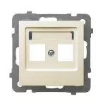 Obudowa gniazda podwójnego typu Keystone prosta; AS; ECRU; GPK-2G/p/27