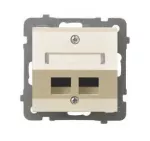 Obudowa gniazda podwójnego typu Keystone skośna; AS; ECRU; GPK-2GS/p/27
