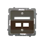 Obudowa gniazda podwójnego typu Keystone skośna; SONATA; CZEKOLADOWY METALIK; GPK-2RS/p/40