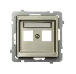 Obudowa gniazda podwójnego typu Keystone prosta; SONATA NOWE SREBRO; NOWE SREBRO; GPK-2RM/p/44