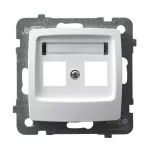 Obudowa gniazda podwójnego typu Keystone prosta; KARO; BIAŁY; GPK-2S/p/00