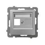 Obudowa gniazda pojedynczego typu Keystone prosta; AS; SREBRO; GPK-1G/p/18