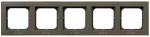 Ramka pięciokrotna do łączników IP-44; SONATA; CZEKOLADOWY METALIK; RH-5R/40
